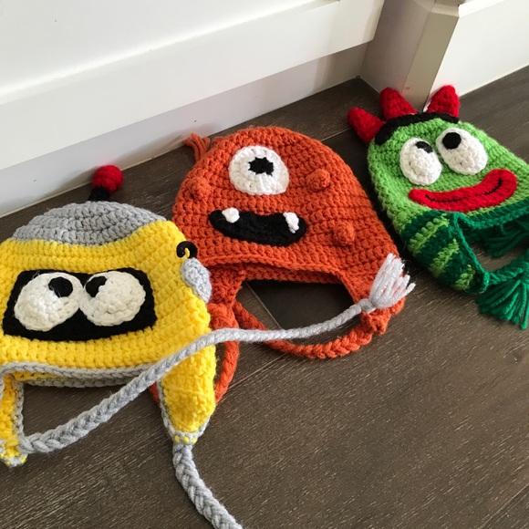 Unknown Other - Toddler crochet Yo Gabba beanies